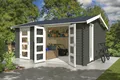 Produktbild: Gartenhaus Blockhaus  Satteldach 28 mm Carroz 2 grün 476x380 cm Lasita