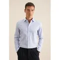 Produktbild: seidensticker Businesshemd Schwarze Rose Slim 1/1 Kentkragen Gestreift blau S (38)