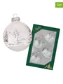 Produktbild: Krebs Glas Lauscha Christbaumkugeln in Transparent/ Weiß - 4 Stück - Ø 7 cm, nocolor/Weiß, Damen