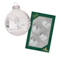 Produktbild: Weihnachtskugeln Winterwald Glas 7 cm Kristall - 4er Set