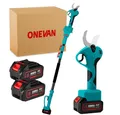 Produktbild: ONEVAN Akku-Astschere Teleskop 45cm Elektrische Gartenschere, 2m Teleskopstange, (mit 2x Akku), 2 in 1 Astschere Teleskop für Baum und Gartenpflege