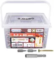 Produktbild: Universalschrauben 5x80mm 140 Stück Senkkopf TX Teilgewinde Gelb Connex