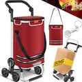 Produktbild: KESSER Einkaufstrolley Treppensteiger mit Kühlfach klappbar mit 56L Kapazität und belastbar bis 50kg 3in1 Trolley Sackkarre & Umhängetasche Faltbarer Einkaufswagen inkl. Einkaufschip