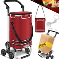 Produktbild: KESSER® Einkaufstrolley Treppensteiger mit Kühlfach klappbar mit 56L Kapazität und belastbar bis 50kg 3in1 Trolley Sackkarre & Umhängetasche Faltbarer Einkaufswagen inkl. Einkaufschip
