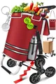 Produktbild: KESSER® Einkaufstrolley Treppensteiger mit Kühlfach klappbar mit 56L Kapazität und belastbar bis 50kg | 3in1 Trolley Sackkarre & Umhängetasche | Faltbarer Einkaufswagen inkl. Einkaufschip, Bordeaux