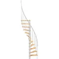 Produktbild: Minka Spindeltreppe Suono Smart 38 - 305,5cm Geschosshöhe Buche Weiß für 120x68cm Deckenöffnung