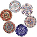 Produktbild: BOHORIA Premium Design Untersetzer 6er Set Dekorative Untersetzer fur Glas, Tassen, Vasen, Kerzen auf ihrem Holz-, Glas- oder Stein- Esstisch Boho Edition,Marrakech