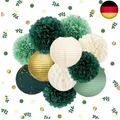 Produktbild: NICROLANDEE Hochzeit Party Dekoration -12 Stück Grün Seidenpapier Pompons G