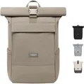 Produktbild: Universitätsrucksack für Damen und Herren in Grau - Nr. 4 - Reißverschluss-Rucksack mit Laptopfach für Uni, Arbeit & Fahrrad - Großer Reise-Rucksack - Wasserabweisend