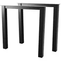 Produktbild: MetaloPro Tischbeine Etamin Lite – 2x Schwarze Metallbeine in Rechteckiger Form für Moderne, Minimalistische Tische im Wohn- und Arbeitsbereich,... - Schwarz