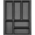 Produktbild: Orga-box 2 Besteckeinsatz Tiefe 462 mm für Nobilia Küchen Canvas-Struktur anthrazit Schubladeneinsatz Breite 359 mm für Schubladen 450 mm