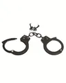 Produktbild: Handschellen vernickelt, beweglich schwarz -NEU-