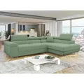 Produktbild: MIRJAN24 Ecksofa Torezio Cord, mit Bettkasten und Schlaffunktion, Einstellbare Kopfstützen, 274x203x70-90 cm grün