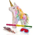 Produktbild: Lumaland Pinata-Set Einhorn mehrfarbig inkl. Schläger/Maske/Konfetti