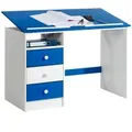 Produktbild: Idimex Kinderschreibtisch, Weiß, Blau, Holz, Kiefer, Mode, 115x73x60 cm, FSC Mix, Arbeitszimmer, Schreibtische, Jugend- & Kinderschreibtische