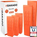 Produktbild: Gakago Fällkeil Set (5er Pack) - rutschfeste Kunststoffkeile mit Widerhaken Schuppung und profilierter Maserung - Extrem schlagfest & frostbeständig in auffälliger orange Signalfarbe