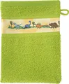 Produktbild: Erwin Müller Walk-Frottier Kinder-Waschhandschuh mit Dino-Motiv grün Größe 15x21 cm - kuschelweich, atmungsaktiv, besonders schnell trocknend und saugstark