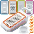 Produktbild: Obst Gemüse Schneidemaschinen Set mit Orangen Peelern, FineGood 4 Packs MultifunktionsSpiralizer Dicer Cutter Chopper Reibe mit Container für Küche mit 5 Citrus Skin Removers