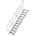 Produktbild: Günzburger Steigtechnik - Treppe 45° Stufenbreite 600 Mm 11 Stufen Aluminium Geriffelt - 600251