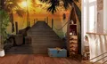 Produktbild: Teens Schlafzimmer Fototapete 368x254 CM Piraten Insel Meerblick Sundown Wand