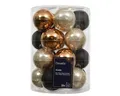 Produktbild: Weihnachtskugeln Glas 6cm x 20 Stück - matt & glänzend - Christbaumkugeln Weihnachtsbaumkugeln für Weihnachtsbaum zu Weihnachten - Christbaumschmuck & Weihnachtsbaumschmuck - Schwarz Braun Mix