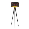 Produktbild: Lindby Stehlampe Leuchte Benik schwarz gold Tripod Textil 153cm SIEHE TEXT/F560