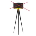 Produktbild: Lindby Stehlampe Leuchte Benik schwarz gold Tripod Textil 153cm SIEHE TEXT/F852