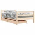 Produktbild: vidaXL Kinderbett, Kinder Bettgestell mit Schubladen, Hausbett für Kleinkinder ab 4 Jahren, Einzelbett Kinder Jugendbett Holzbett, 80x160 cm Massivholz Kiefer