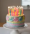 Produktbild: 2 x 12  ausblasbare Geburtstagskerzen + Halter Tortenkerze Kerze Geburtstag