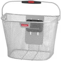 Produktbild: KLICKfix Fahrradkorb Uni, silber, aus Metall, 16 Liter, vorne, für Lenker, 35 x 26 x 25 cm, mit Adapterplatte