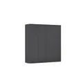 Produktbild: Rauch Möbel Nabila Kleiderschrank für Schlafzimmer, Kinderzimmer, Jugendzimmer, Flur, 4-türig, Push-to-Open, mit Zubehör Classic, Farbe Grau metallic, Schwarz, Breite 187 cm