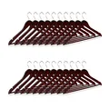 Produktbild: Relaxdays Kleiderbügel Set Holz, 20er Pack Garderobenbügel, Hemden & Hosen, 360° drehbar, Bügel HxB 23 x 44 cm, braun