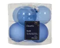 Produktbild: 6X Blaue Christbaumkugeln 6 cm - Matt & Transparent, Glas, Dekoration für Weihnachtsbaum