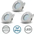 Produktbild: B.k.licht - Einbauspot 6er Set 60mm Lochmaß - 230V, 4,8W, 400lm, led, IP44, warmweiß, matt-nickel