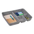Produktbild: Relaxdays Schubladen Organizer Filz, Ordnungssystem Schreibtisch, HxBxT: 6,5 x 40 x 30 cm, 4 Fächer, Filzkorb, hellgrau