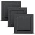Produktbild: Senic Friends of Hue Smart Switch Set 3x anthrazit kabellos für Philips Hue