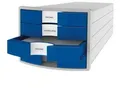 Produktbild: Schubladenbox HAN Impuls 2.0, 4 Schubladen, Format A4, stapelbar, geschlossen, grau/blau