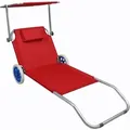 Produktbild: Ebuy24 - Sonnenliege Liegestuhl Rollen Dach