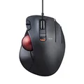 Produktbild: ELECOM EX-G Trackball-Maus, kabelgebunden, Daumensteuerung, ergonomisches Design, 5-Tasten-Funktion mit reibungslosem Tracking, ergonomisches Design, optischer Gaming-Sensor, glatter roter Ball,