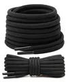 Produktbild: Stepace 2 Paar Premium Schnürsenkel runde reißfest Schuhbänder für Turnschuhe Laufschuhe Arbeitsschuhe Wanderschuhe und Trekkingschuhe, ca. 4,5 mm Durchmesser, 80 cm - 180 cm Länge Schwarz 100