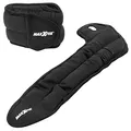 Produktbild: MAXXIVA® Handmanschetten Gewichtsmannschetten Set Schwarz 2 x 0,5kg mit Klettverschlüssen Eisensandfüllung Laufgewichte Krafttraining Fitness Workout