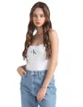 Produktbild: Calvin Klein Damen Tank Top Monologo Strappy Slim Fit, Weiß (Bright White), XL