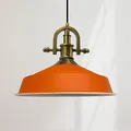 Produktbild: bamyum Asletl-Marine Hängelampe Industrial Vintage Ø41 cm, Küchenlampe Hängend Vintage, Pendelleuchte Esstisch Vintage, Hängelampe Esstisch, Wohnzimmerlampe, Pendelleuchte Orange Metall, Küchenlampe