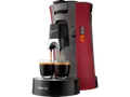 Produktbild: PHILIPS SENSEO® CSA240/90 Select mit Kaffeestärkewahl und Memo-Funktion, 0.9L Wassertank, Padmaschine, Dunkelrot/Grau