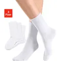 Produktbild: Socken H.I.S, Damen, Gr. 35-38, weiß (3x weiß), Baumwolle, Elasthan, Polyamid, unifarben, elastisch, Socken Socken, mit Komfortbund auch für Diabetiker geeignet