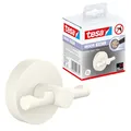 Produktbild: tesa MOON WHITE Bademantelhaken, matt weiß - für Bäder im Industrial Style und moderne Badezimmer - bohrfrei, inkl. Klebelösung - 65 mm x 50 mm x 53 mm