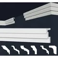 Produktbild: Marbet Design - Stuckleisten xps Styropor weiß 2 Meter Deckenleisten Wandleisten E-Leisten Modelle: 1-Innenecke / 1-Außenecke, E-45 / 25x60mm
