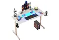 Produktbild: Bestier Gamingtisch 106cm×50cm×85cm Gaming Tisch, Schreibtisch mit LED (1 Tisch, PC mit Kohlefaseroberfläche), Stabiler Computertisch mit Kopfhörerhaken und Getränkehalter