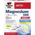 Produktbild: Doppelherz Magnesium aktiv, 20 Portionen Granulat, Magnesiumoxid + B12 + D3, hochdosiert, 500mg