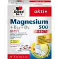 Produktbild: Doppelherz | Aktiv Magnesium 500 + B12 + D3 Direct Depot | 20 Portionen